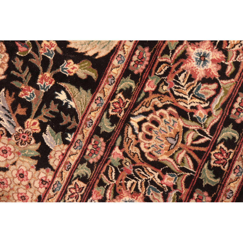Tapis oriental noir / brun / rouge en laine noué à la main 6 pi x 9 pi 3 po Plattsmouth