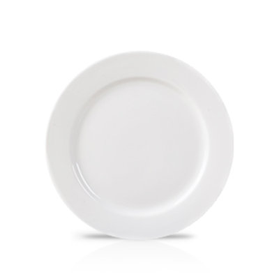 Assiette plate 12 po - Assiette en porcelaine blanc perle pour les plats principaux, salades et hors-d'œuvre