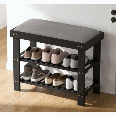 Entryway Shoe Bench with Cushioned Seat