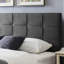 Tête de lit moderne très grand / très grand: point gaufré, bords passepoilés, hauteur réglable de 48,5 à 53 po, lit en tissu gris anthracite contemporain, hauteur en pouces, accessoire rembourré-1646898098