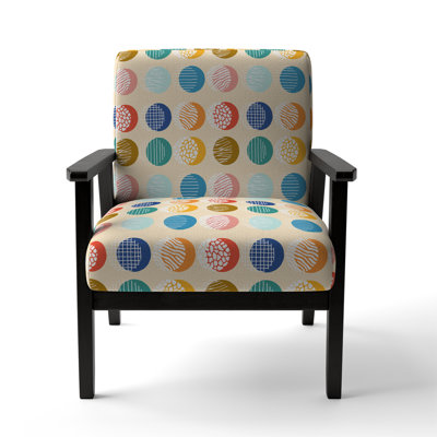 Fauteuil d'appoint rembourré à motif multicolore