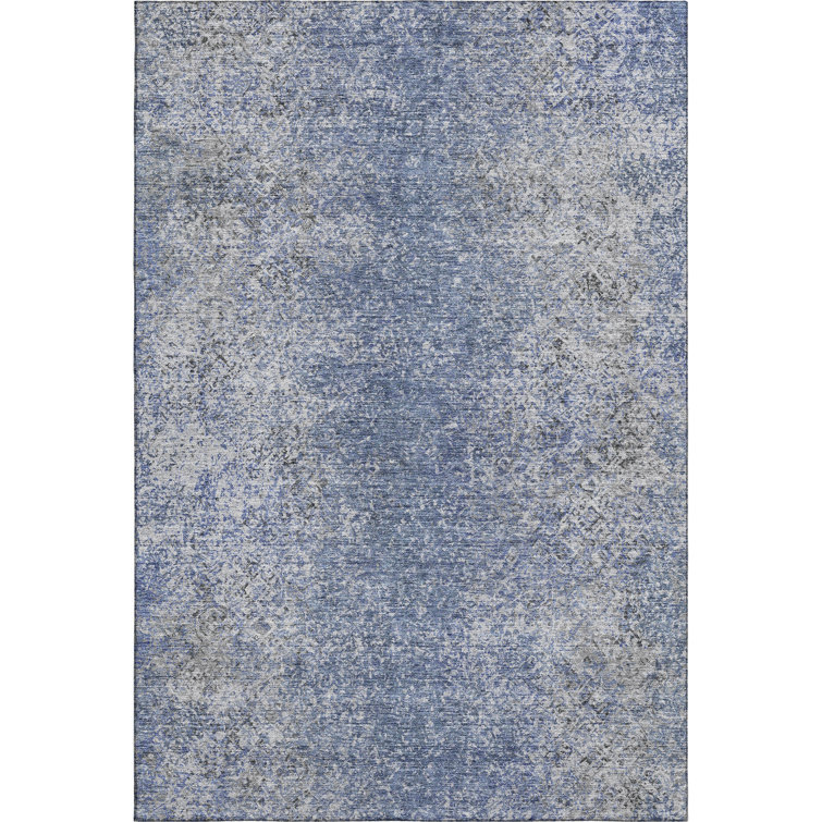 Premium Machine Washable Prisco Blue Rug