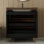 Meuble-lavabo autoportant moderne avec lavabo vasque en céramique et plateau en pierre frittée durable, parfait pour les salles de bain élégantes et fonctionnelles-415075000