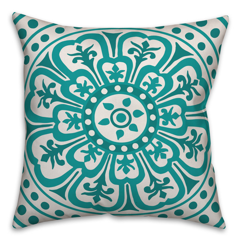  Medallion Square Pillow Cover & Insert, 16" x 16"