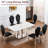 70'' Faux Marble Dining Table With Mirrored - Base, Rectangular Design, Modern Style, Silver And White, Versatile For Different Uses Base Shape, As Display