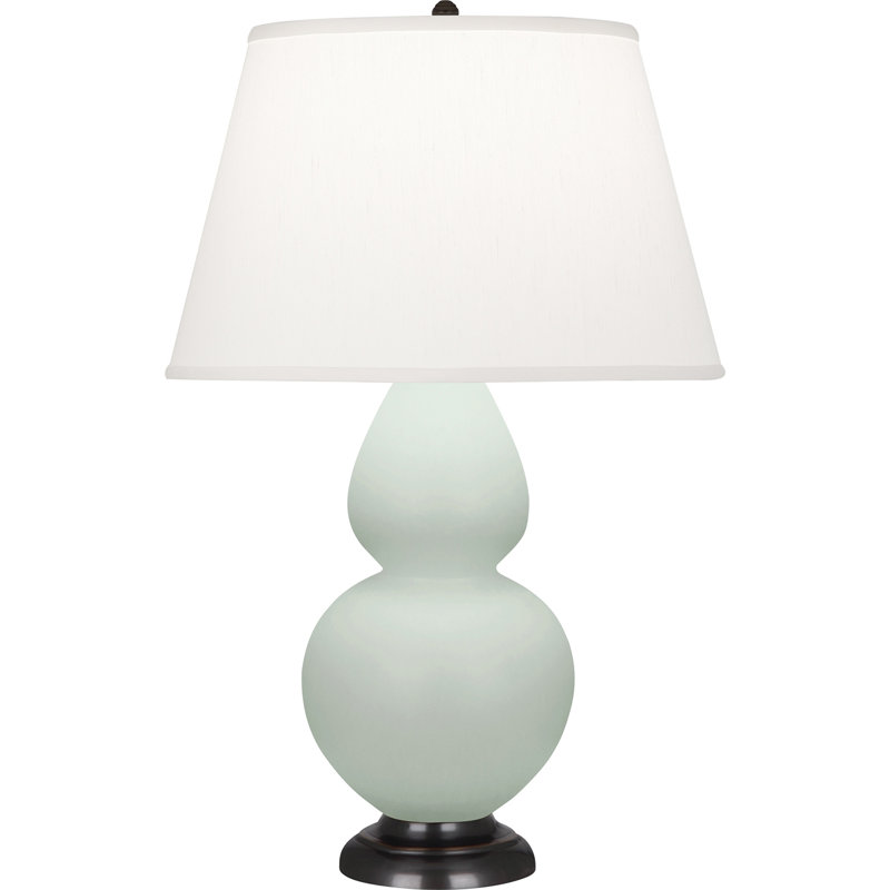 Double Gourd Table Lamp, White , Matte Midnight Blue/Deep Patina Bronze