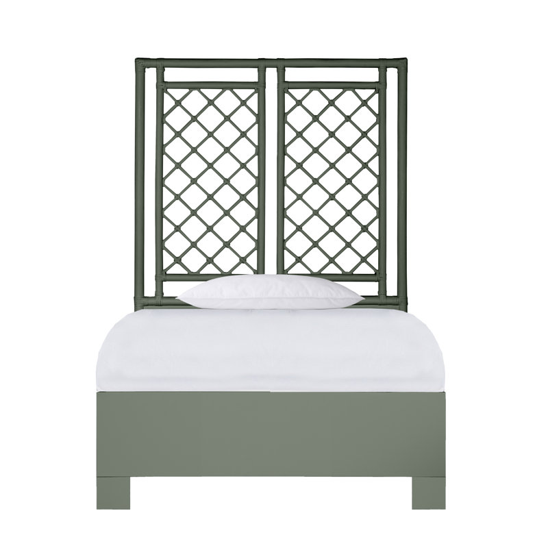 X & Diamond Low Profile Standard Bed, Extra-long Twin, Evergreen