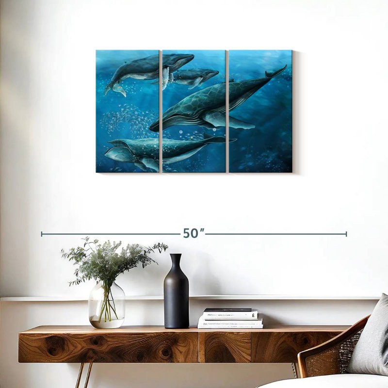 Brampt Pod Of Humpback Whales, 20" H x 33" W