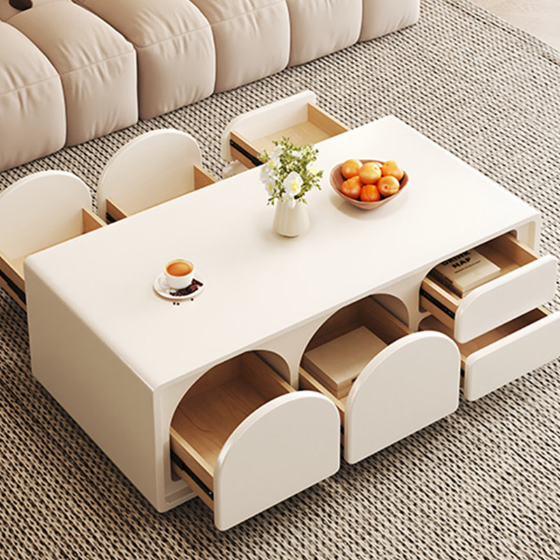 Table basse de style crème, H 17,71 po x L 39,37 po x l 23,62 po
