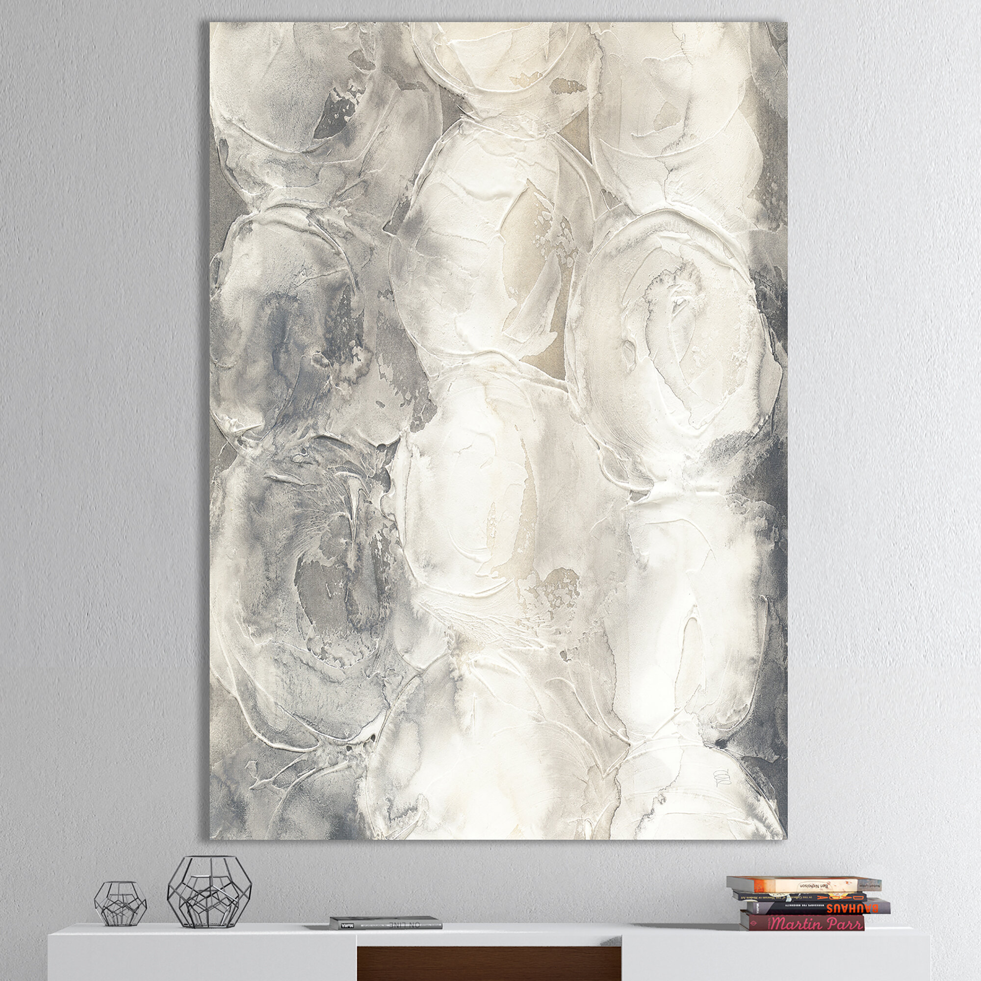 Abstract Silver Gray Blue Ribbon Wall Art Fine Art Canvas Prints