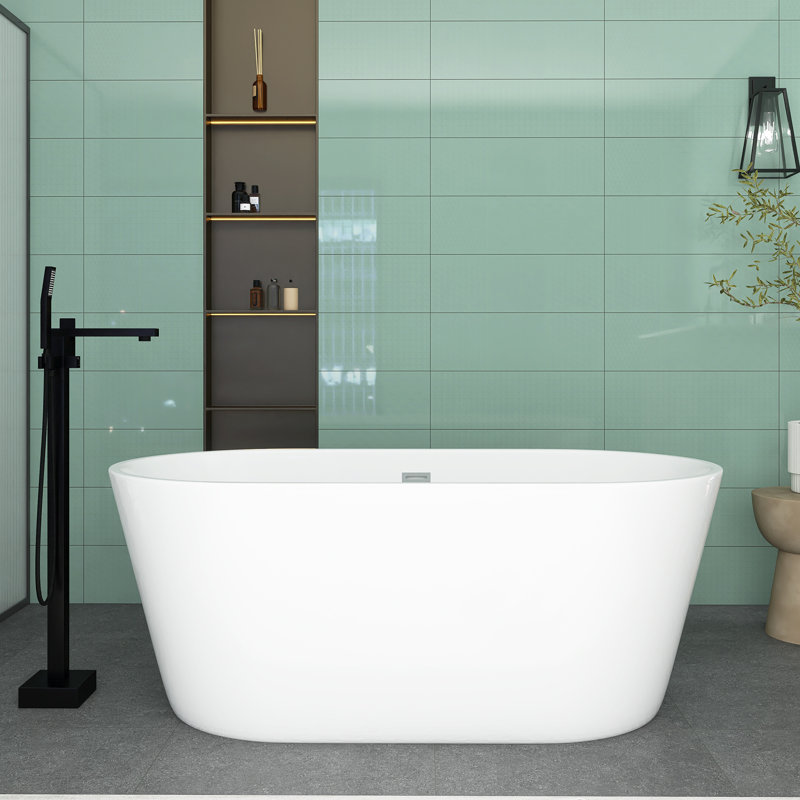 Baignoire de trempage autoportante en acrylique 55 po x 31 po