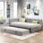 Upholstered L-shaped Daybed With Pop Up Trundle, Usb Ports And Square-block Pattern-1525622948