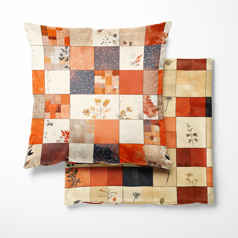 Coussin Patchwork, H 16 po x l 16 po