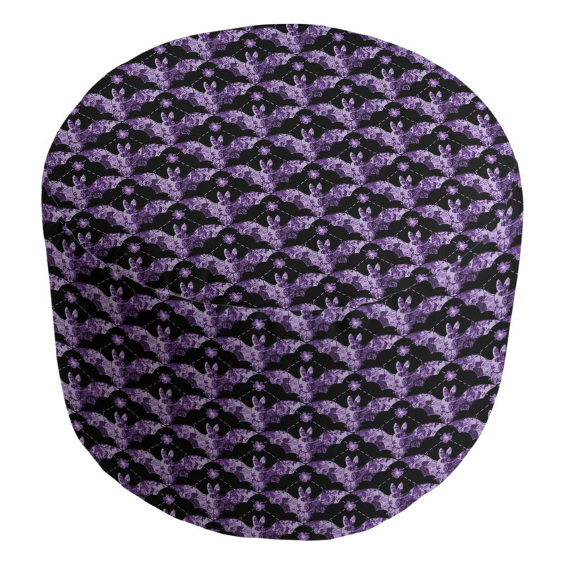 Leffel Upholstered Ottoman, Black/Purple