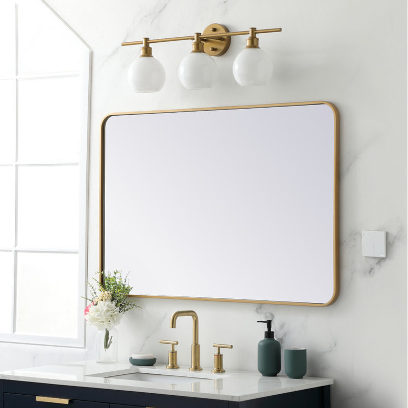 Miroir mural Sabine, Laiton, 42 po x 28 po