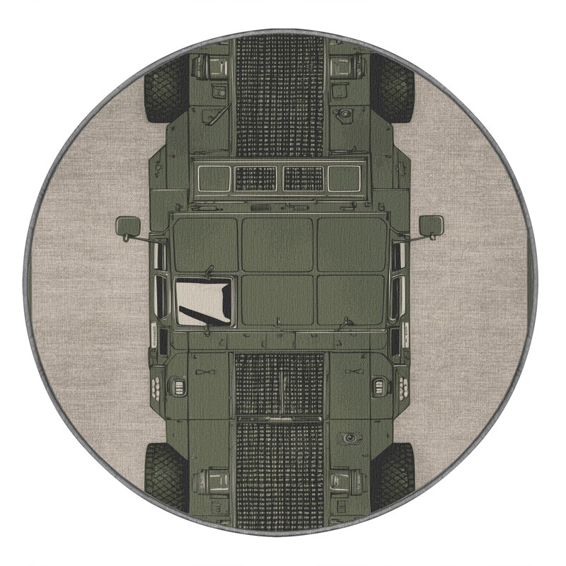 Machine Washable Transportation Gray Area Rug