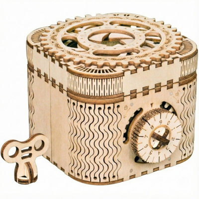Artisanal Mechanical 3d Wooden Puzzle Treasure Box