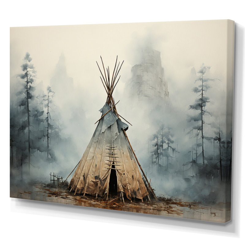 Tente de jeu gris natif. «Whispers Of Spirit», reproduction d'art sur toile encadrée, H 34 po x l 44 po, Toile tendue