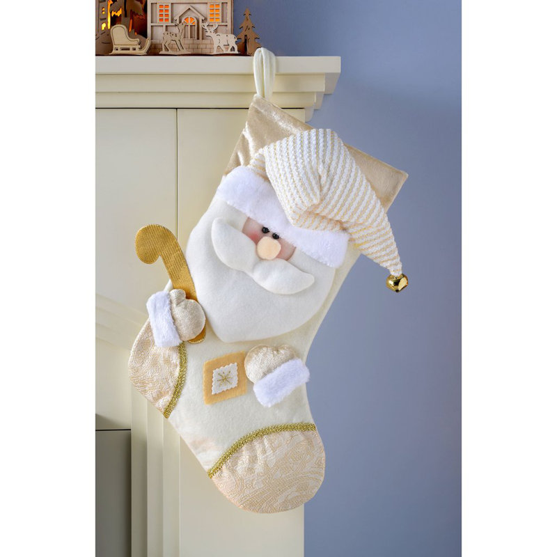 Stocking, Cream/Gold