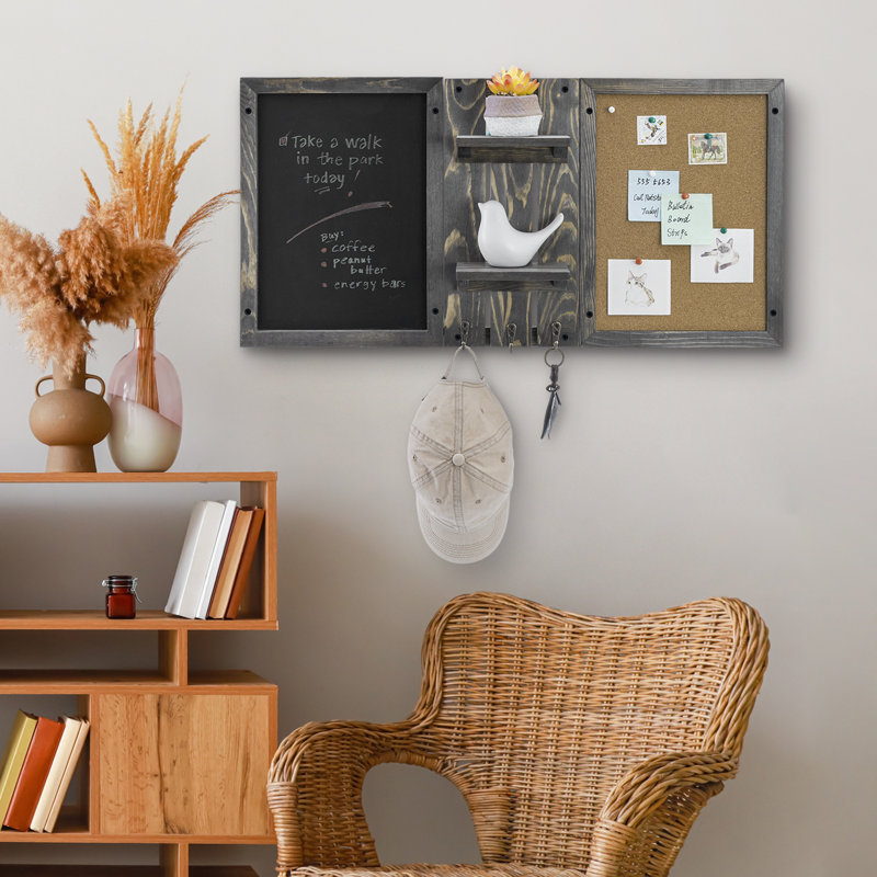 Wall Mounted Combo Board, Black/Brown/Grey