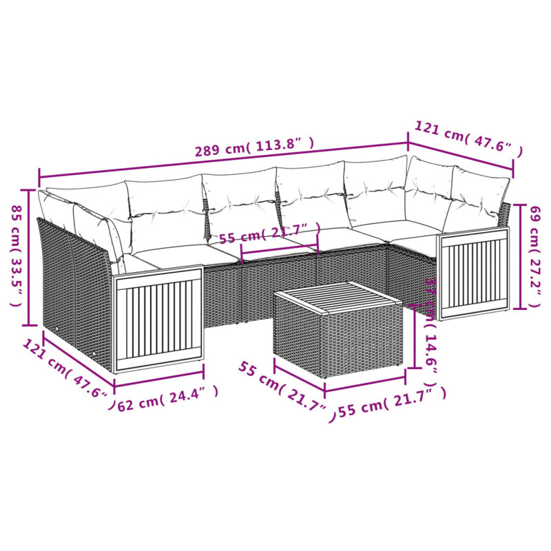Ensemble de canapé de jardin Vidaxl, Beige, Blanc