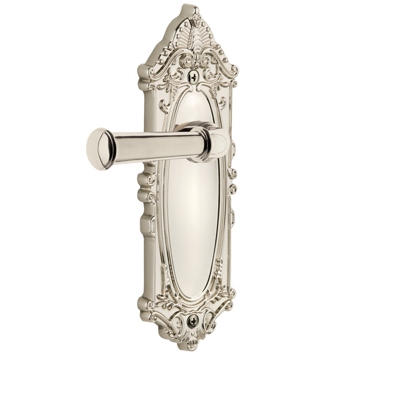 Grandeur Grande Victorian Plate Passage with Georgetown Lever, Polished Nickel, 2 3/8"