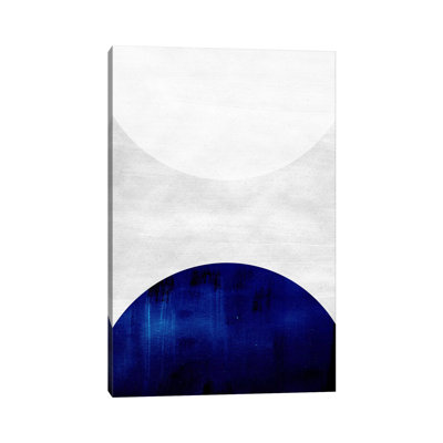 White & Cobalt 1 Piece Wall Art on Canvas