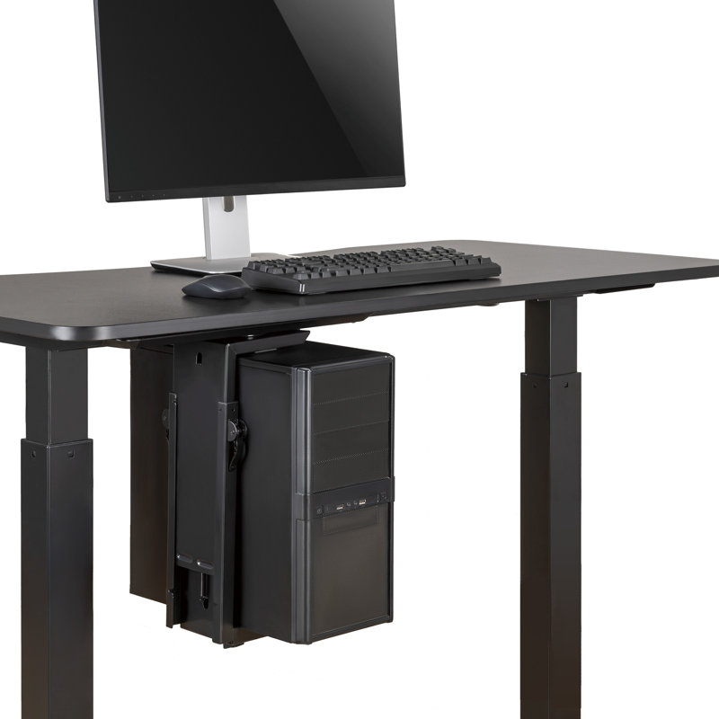 Mount-It Heavy Duty Under Desk Computer Mount, Adjustable CPU Holder with Sliding Tracks, 33 Lbs Cap.
