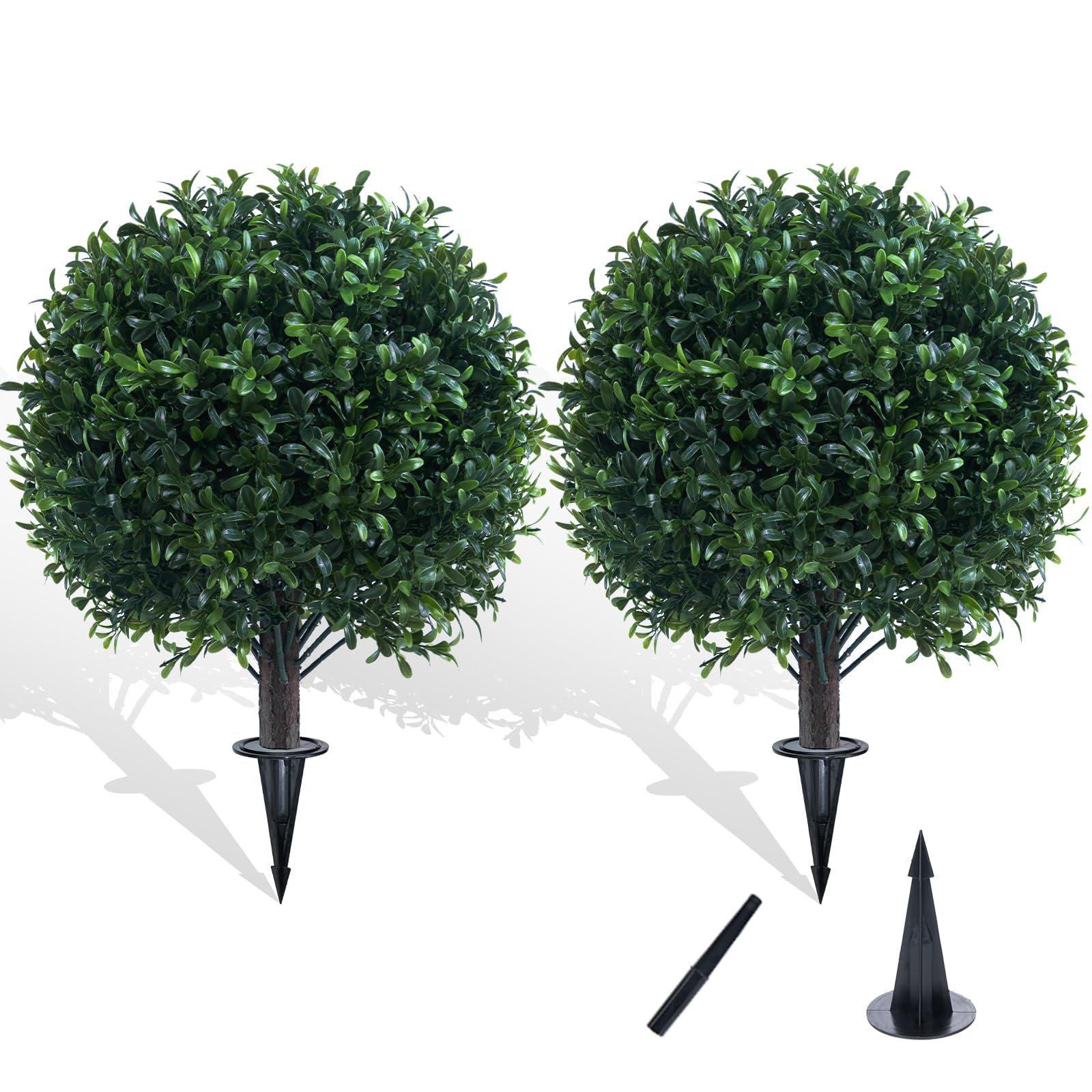 One Allium Way Artificial Boxwood Topiary Ball Bush For Outdoor With ...