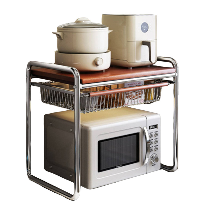 Microwave Oven Shelf With Storage Basket 35*48*51Cm