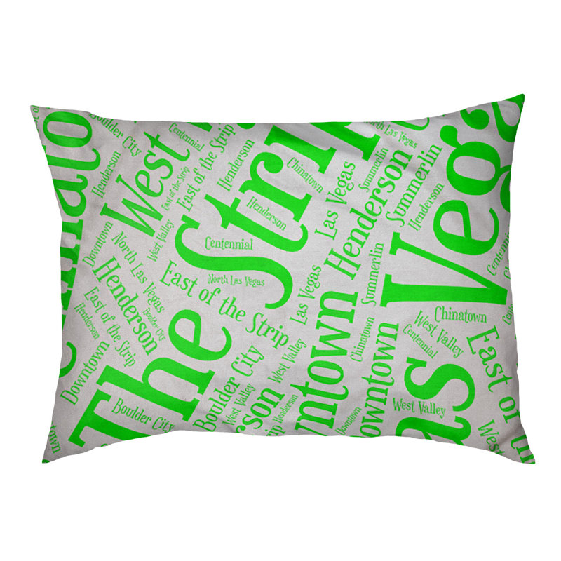 Coussin de chien « districts », Las Vegas, Grand (l 40 po x P 30 po x H 14 po), Vert
