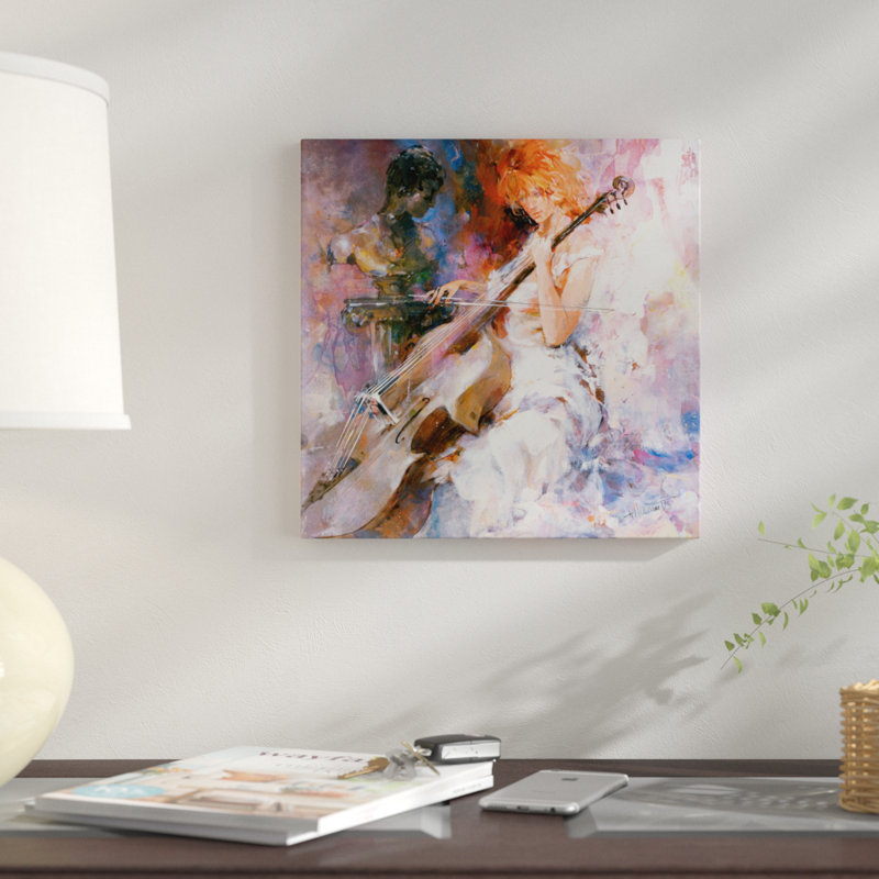 «Musical Moments», reproduction sur toile, H 37 po x l 37 po x P 1,5 po, Pas de tapis, Toile tendue