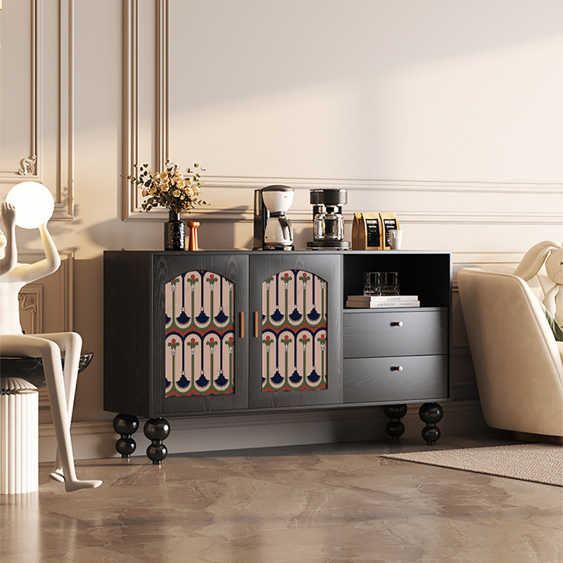 Buffet européen multifonctionnel, Noir