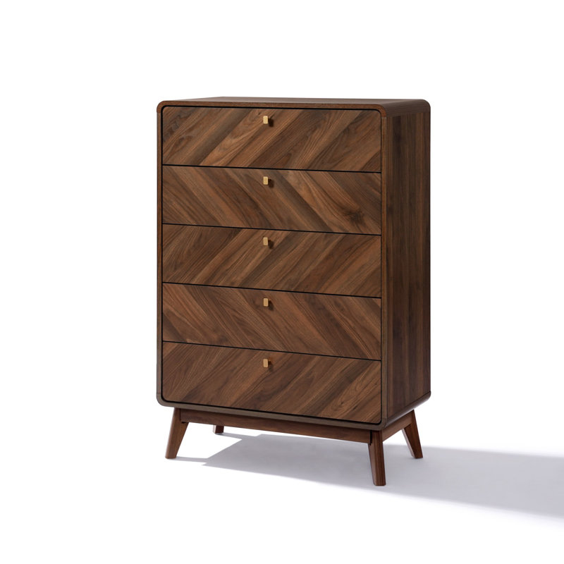Theo Engineered Wood 48-Inch Tall 5-Drawer Bachelor Chest