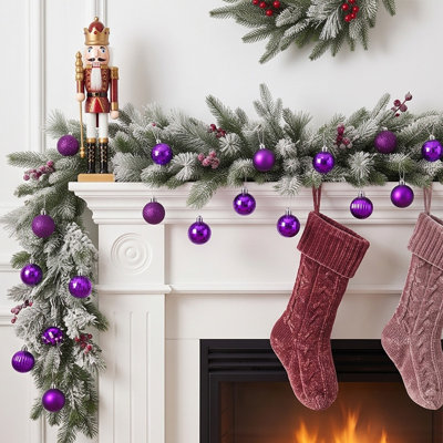 Décorations de Noël - Ensemble de 36 boules décoratives de 3 cm (1,18 pouce) en plastique incassable, à suspendre - 16 couleurs disponibles - Idéal pour décorer le sapin de Noël, les fêtes et la maison.