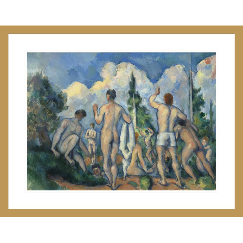 «Baigneurs» par Paul Cézanne, impression giclée encadrée, H 23,29 po x l 29,5 po
