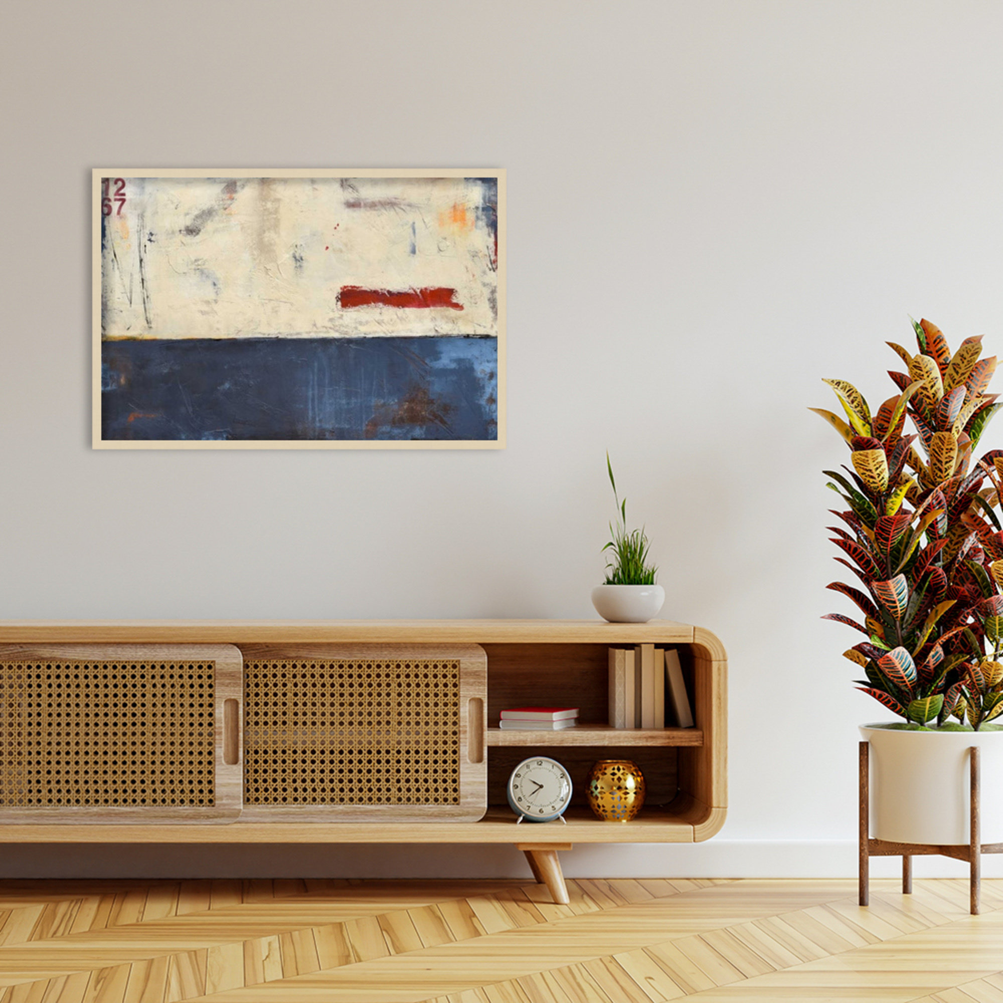 Label 1267 by Mauro Wood Framed Wall Art Print, Brown, 28" H x 41" W