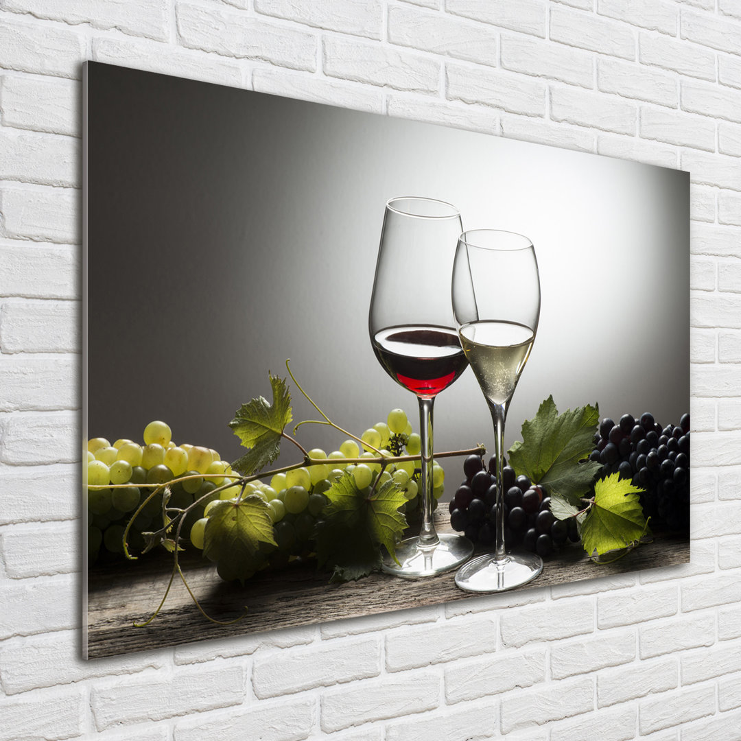 Glasbild Wine And Grapes