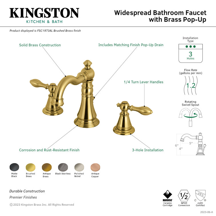 Kingston Brass English Classic Widespread Bathroom Faucet with Drain  Assembly & Reviews
