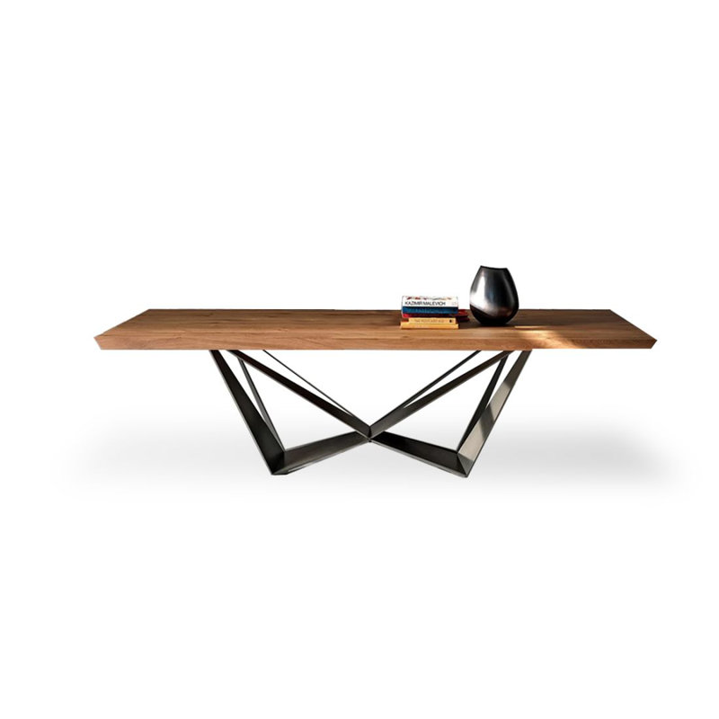 Nut-brown Rectangular Solid Wood Dining table, 29.53"H x 55.12"L x 27.56"W