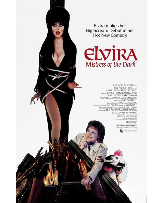 Elvira maîtresse des ténèbres, H 24 po x l 15 po