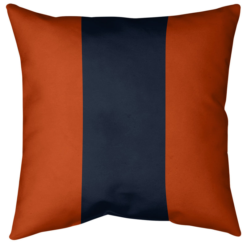 Coussin décoratif d'intérieur/d'extérieur, 16 po x 1 po, Orange et bleu marine