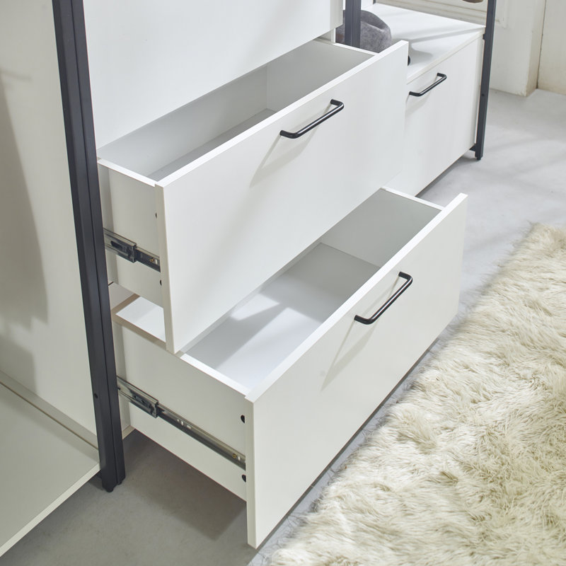 Freestanding Closet - White, Metal Frame, Deep Storage, & Heat , Stain Scratch E0 Board Walk In With Frame Extra Storage Capacity, To Water Heat,