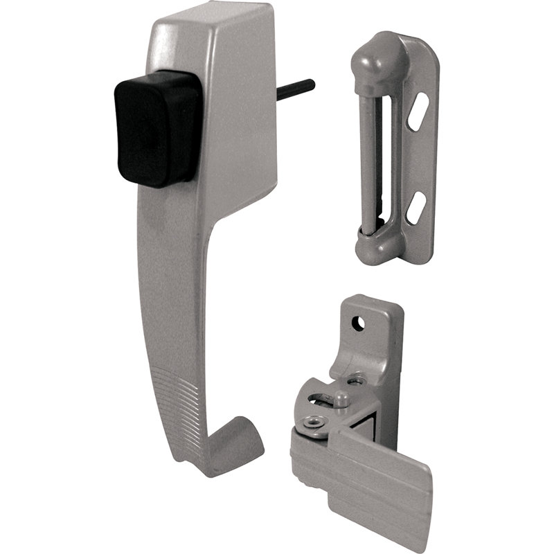 Prime-Line Push Button Latch with Tie Down, Aluminum (1 Set)