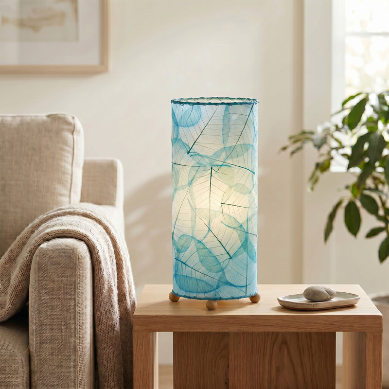 Lampe de table noire 16,5 po Quintan, Bleu mer