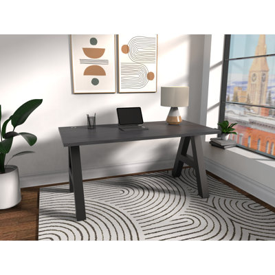 Serenity A-Frame Executive Writing Desk, 72x30, Charcoal Strand Top