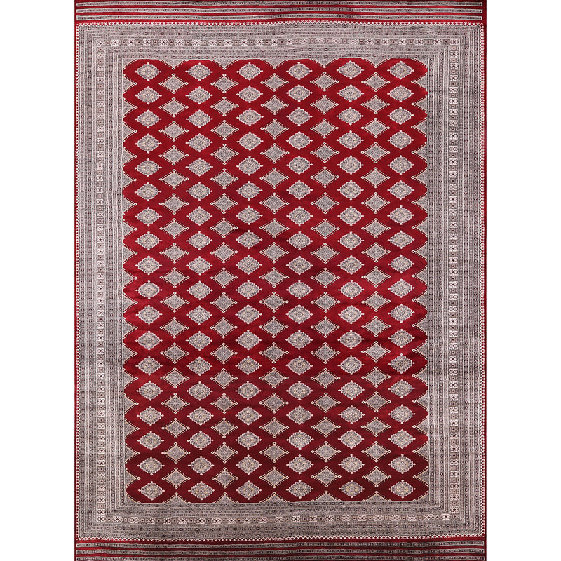 Tapis oriental rouge / gris Jaylene, Rond 3 pi