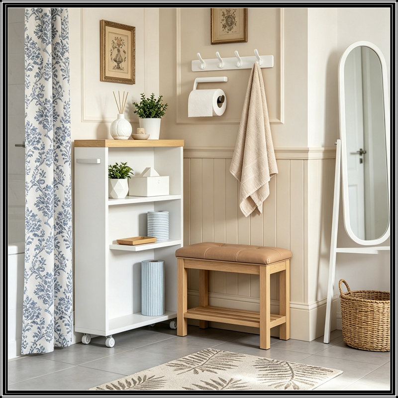 Bathroom Cabinet with open shelf storage