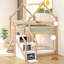 Lit superposé simple au-dessus de simple avec glissade, bois massif, mobilier de chambre d'enfant moderne
