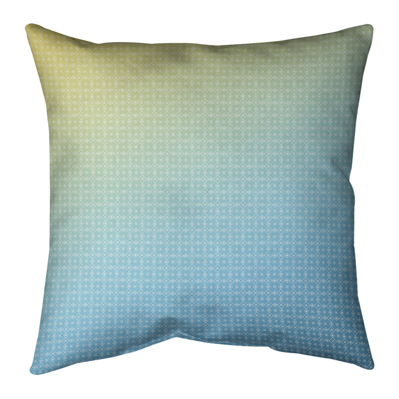 Housse de coussin Katelyn Elizabeth, 14 po x 14 po, Pas de bourre, Jaune / Bleu